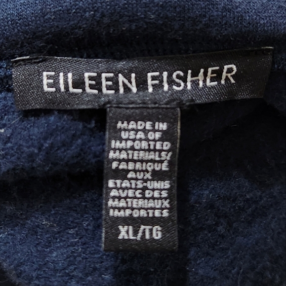 EILEEN FISHER Cozy Brushed Terry Mock Neck Long Boxy Fit Pullover Top Sz XL - Picture 2 of 8